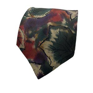 Stafford Executive Floral Red green Purple Abstract Italian Silk Classic Necktie